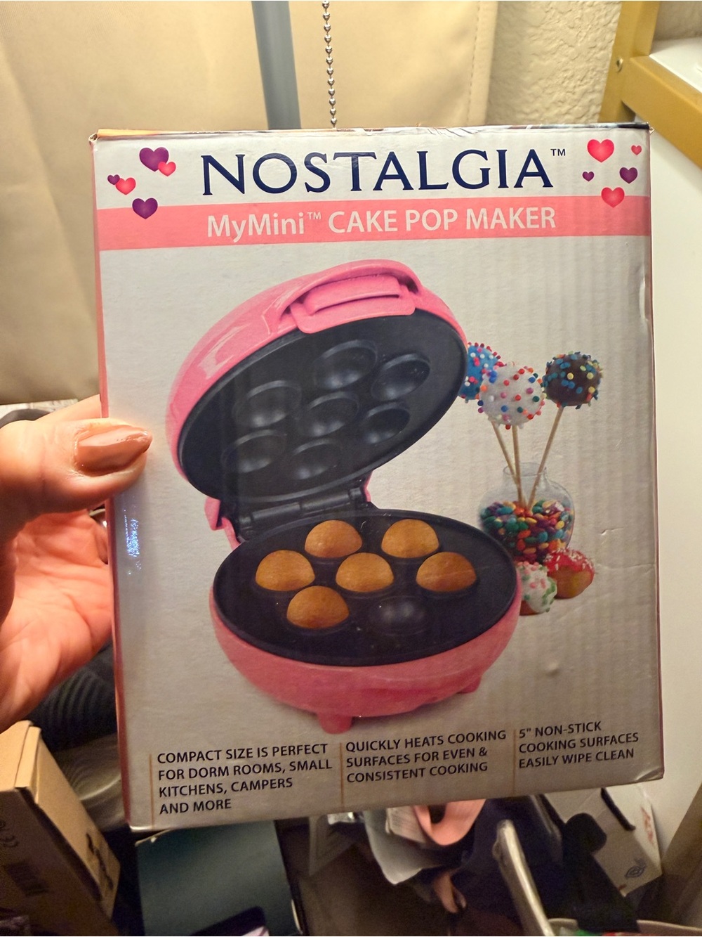 Nostalgia Pink Mini Cake Pop Maker